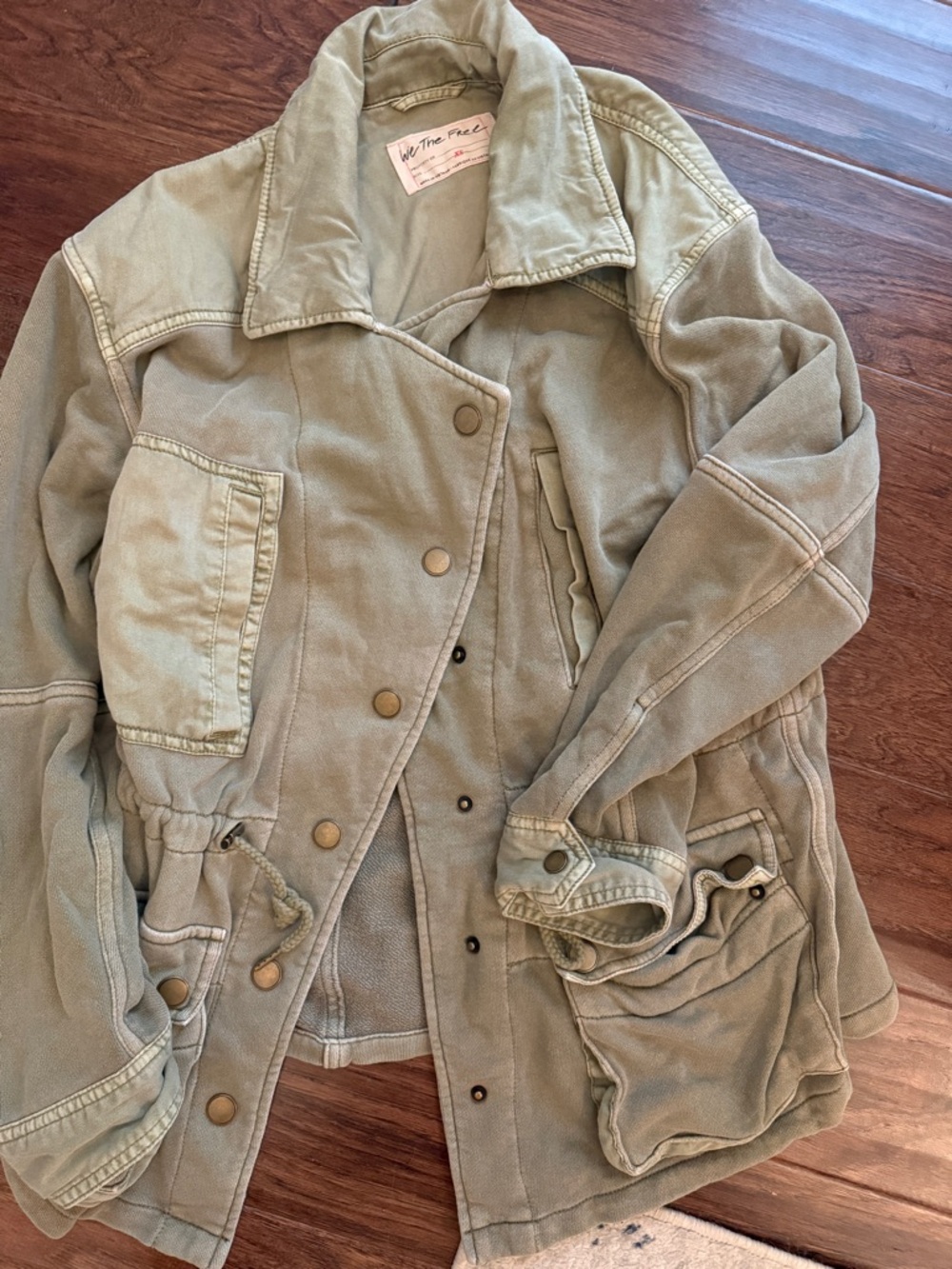 We The Free Olive Utility Jacket with Pocket Details